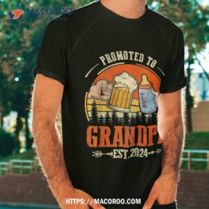 promoted to grandpa est 2024 retro fathers day new shirt cute father s day gifts tshirt