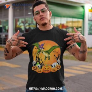 pterodactyl lover pumpkin skull witch halloween shirt scary skull tshirt