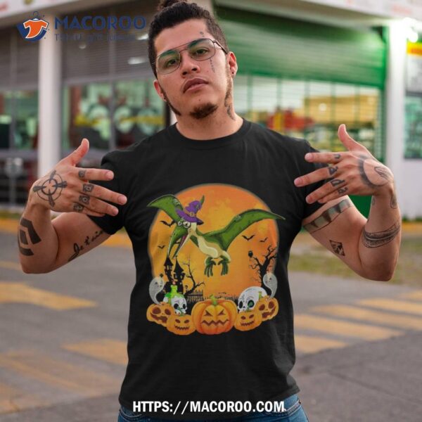 Pterodactyl Lover Pumpkin Skull Witch Halloween Shirt, Scary Skull