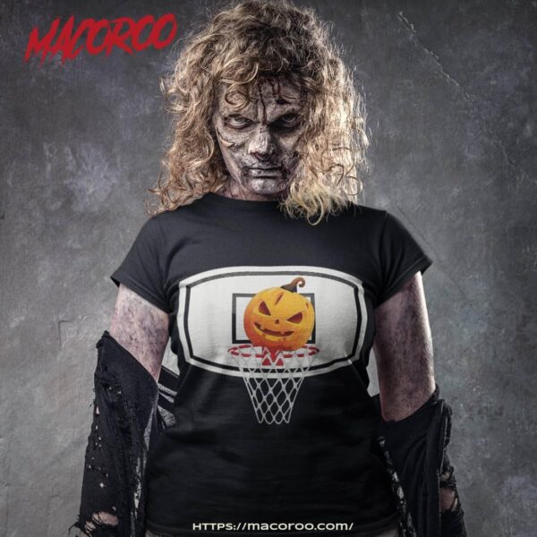 Pumpkin Basketball Lazy Halloween Costume Funny Sport Lover Shirt