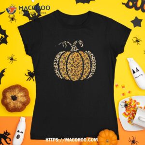 pumpkin leopard print funny halloween costume autumn shirt tshirt 1