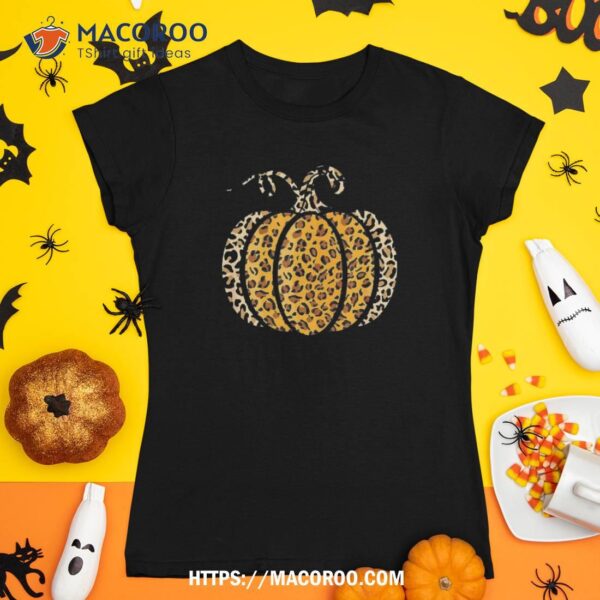 Pumpkin Leopard Print Funny Halloween Costume Autumn Shirt