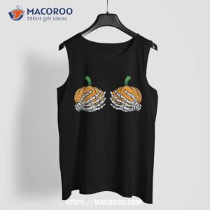 pumpkin skeleton hands bra halloween costume girls shirt tank top