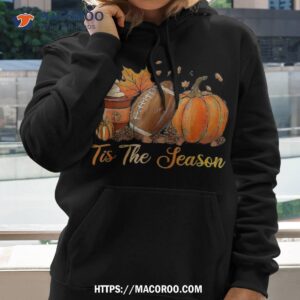 pumpkin spice football tis the season fall thanksgiving long shirt halloween gift ideas for adults hoodie