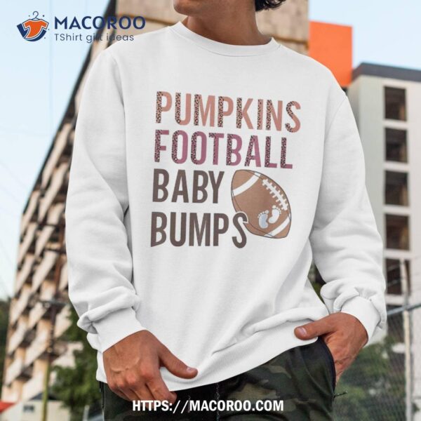 Pumpkins Football Baby Bumps Pregnancy Announcet Shirt, Halloween Birthday Gifts