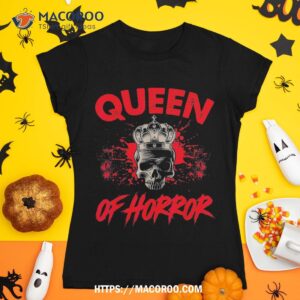 Queen Of Horror Movie Halloween Crown Skull Shirt, Sugar Skull Pumpkin