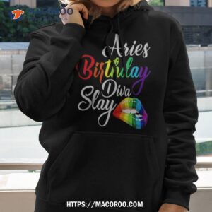 Rainbow Lip Aries March April Zodiac Birthday Diva Slay Shirt