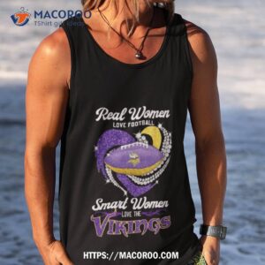 real women love football smart women love minnesota vikings heart diamond 2023 shirt tank top