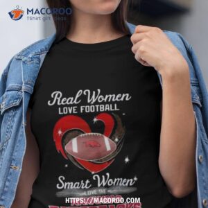 Real Women Love Football Smart Women Love The Arizona Razorbacks Diamond Heart Shirt