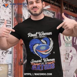 Real Women Love Football Smart Women Love The Florida Gators Heart Diamond Logo Shirt