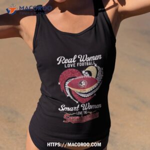 Real Women Love Football Smart Women Love The Florida State Seminoles Diamond Heart 2023 Shirt
