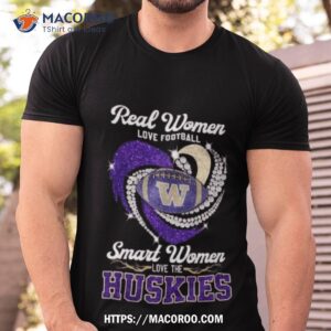 Real Women Love Football Smart Women Love The Huskies Diamond Heart 2023 Shirt