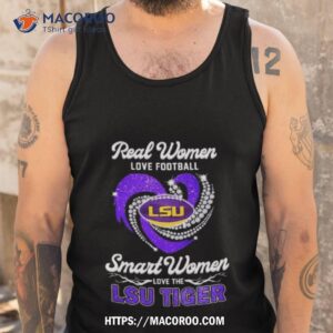 real women love football smart women love the lsu tiger diamond heart 2023 shirt tank top