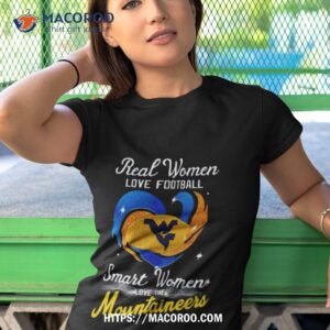Real Women Love Football Smart Women Love The Mountaineers Diamond Heart Shirt
