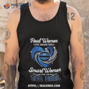 real women love football smart women love the tar heel diamond heart 2023 shirt tank top