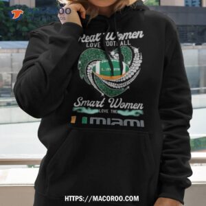 Real Women Love Football Smart Women Love Umiami Hurricanes Heart Diamond 2023 Shirt