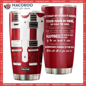 red electric guitar stainless steel tumbler 0