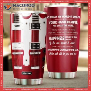 red electric guitar stainless steel tumbler 1