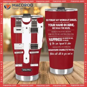 red electric guitar stainless steel tumbler 3