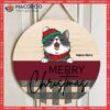 Red & Plaid Welcome Door Signs , Merry Christmas Pale, Gifts For Cat Lovers,christmas Decorations, Mom