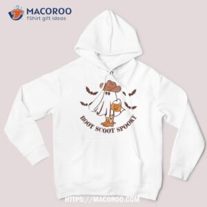retro boot scoot spooky funny western halloween cute ghost shirt halloween gifts for coworkers hoodie