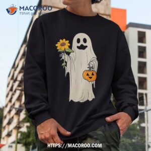 retro ghost scary pumpkin floral halloween trick or treat shirt skull pumpkin sweatshirt