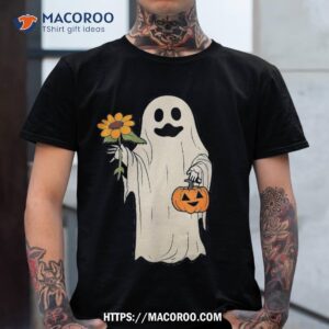 Retro Ghost Scary Pumpkin Floral Halloween Trick Or Treat Shirt, Skull Pumpkin