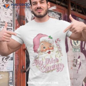 Retro Groovy Big Nick Santa Christmas Energy Pink Xmas Shirt