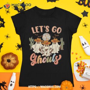 retro halloween let s go ghouls western ghosts disco ball shirt tshirt 1