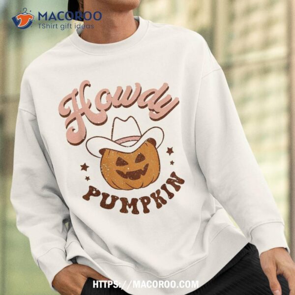 Retro Howdy Pumpkin Fall Autumn Western Halloween Costume Shirt