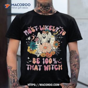 Retro Most Likely To Be 100% That Witch Cute Ghost Halloween Shirt, Skeleton Masks