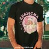 Retro Pink Santa Claus Christmas Vibes Design Shirt