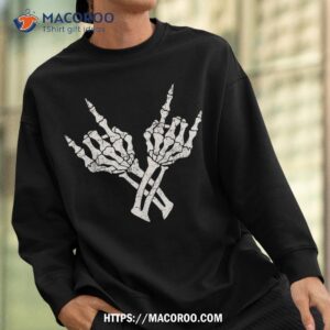 rock on band and roll halloween costume shirt skeleton head sweatshirt