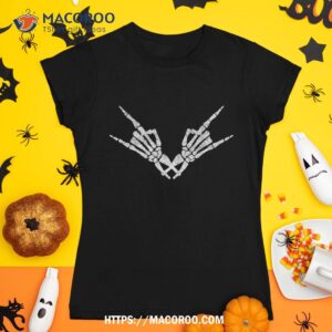 Rock On Star Skeleton Hand Skull Funny Halloween Shirt, Skeleton Masks