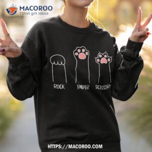 rock paper scissors hand game cute paw funny cat shirt sweatshirt 2