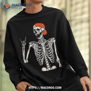 rocker skeleton hand rock on costume funny halloween gifts shirt scary skull sweatshirt