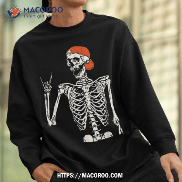 Rocker Skeleton Hand Rock On Costume Funny Halloween Gifts Shirt, Scary Skull