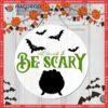 Round Sign Wall Decor For Halloween Day, Door Wooden Sign, Cauldron,eat Drink And Be Scary, Bats