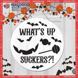 Round Wooden Sign, Candy, Halloween Decoration For Day, Monster,what’s Up Bats