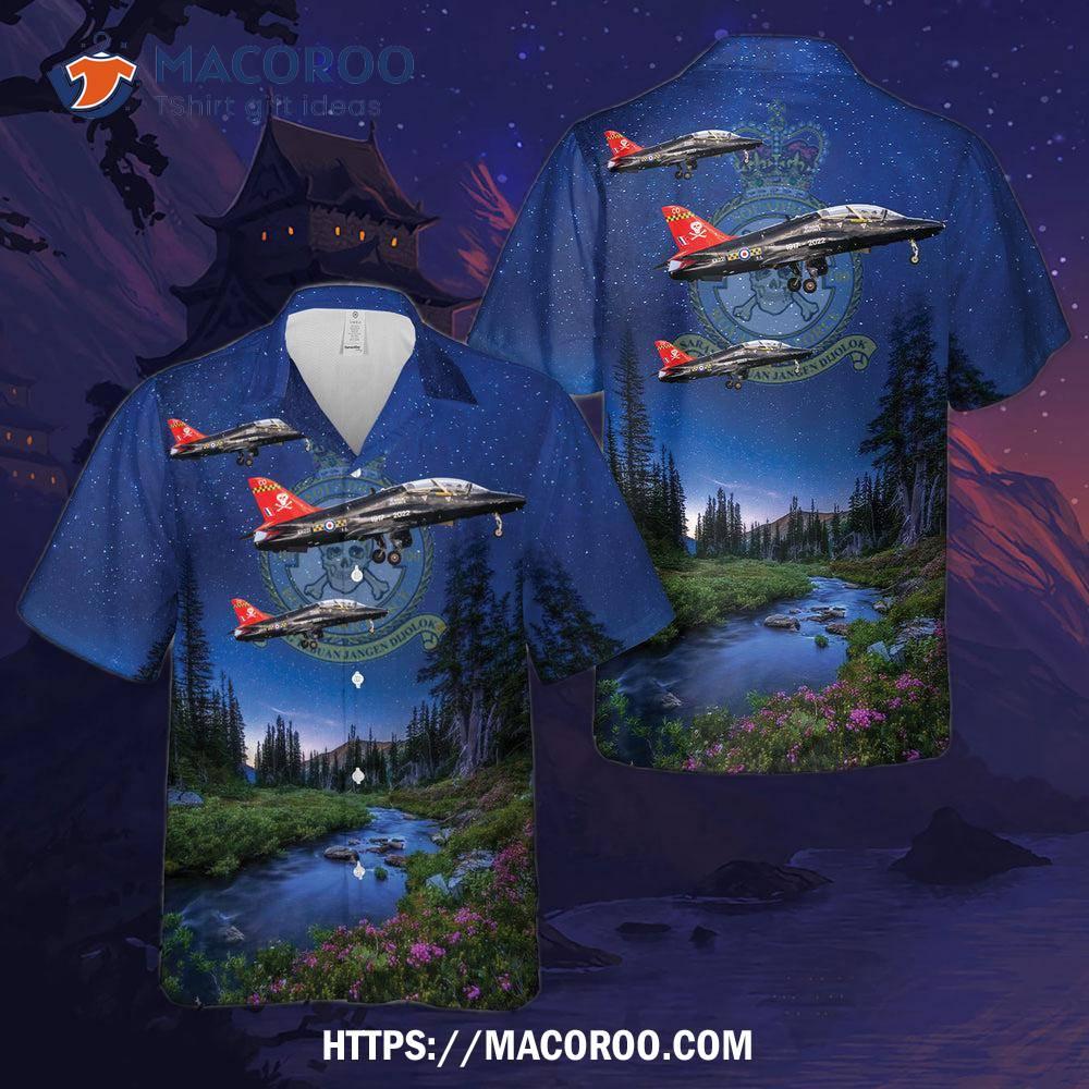 Royal Air Force British Aerospace Hawk T.1a Xx221 Of No. 100 Squadron Raf Wore A Hawaiian Shirt. Royal Air Force British Aerospace Hawk T.1a Xx221 Of No. 100 Squadron Raf Wore A Hawaiian Shirt.