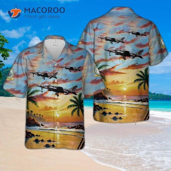 Royal Air Force No. 17 Squadron Sepecat Jaguar Gr.1 Xx768 Hawaiian Shirt