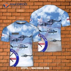 Royal Navy Wildcat Demo Team (black Cats) Helicopter Display 3D T-Shirt