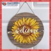 Rustic Sunflower Welcome Sign, Wooden Door Hanger, Wreath, Summer Front Decor,welcome Sign For