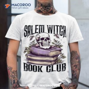 salem witch book club skeleton skull halloween lovers shirt scary skull tshirt