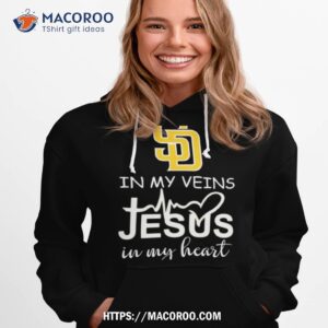San Diego Padres Logo 2023 In My Veins Jesus In My Hearshirt