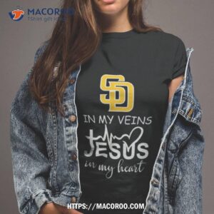 San Diego Padres Logo 2023 In My Veins Jesus In My Hearshirt
