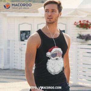 santa claus patriotic usa sunglasses christmas in july shirt merry christmas santa tank top