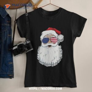 santa claus patriotic usa sunglasses christmas in july shirt vintage santa claus tshirt