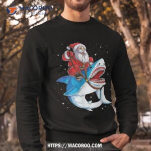 santa claus riding shark christmas boys merry sharkmas xmas shirt santa tracker 2023 sweatshirt