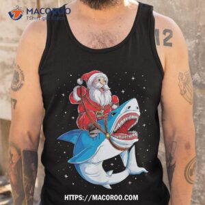 santa claus riding shark christmas boys merry sharkmas xmas shirt santa tracker 2023 tank top